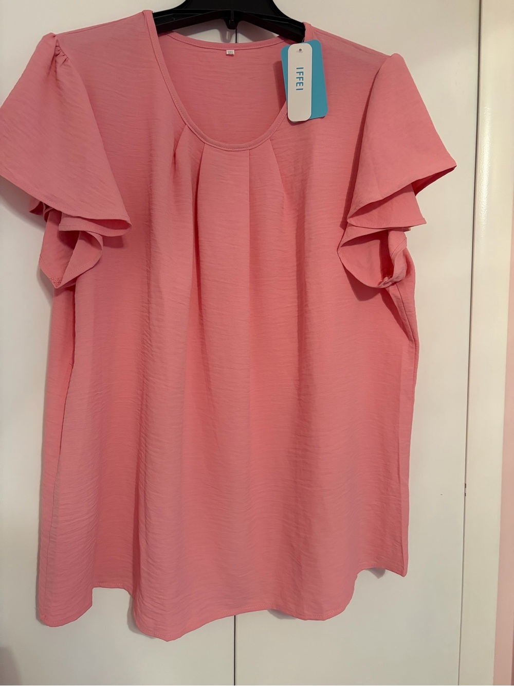 Pink Ruffle Sleeve Women’s Top